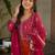 women's georgette embroidered anarkali gown with dupatta set
