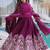 women's georgette embroidered anarkali gown with dupatta set