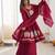 Rani pink anarkali kurti pant set with dupatta