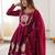 Rani pink anarkali kurti pant set with dupatta