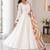 White flared anarkali kurta set with printed dupatta & pant