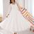 White flared anarkali kurta set with printed dupatta & pant
