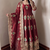 Heavy peacock embroidered maroon anarkali suit set with dupatta & pant