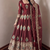 Heavy peacock embroidered maroon anarkali suit set with dupatta & pant