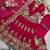 Heavy peacock embroidered rani pink anarkali suit set with dupatta & pant