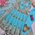 Heavy peacock embroidered sky blue anarkali suit set with dupatta & pant