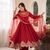 Designer red anarkali suit set for women