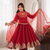 Designer red anarkali suit set for women