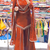 Women rust orange embroidered short kurti with sharara & dupatta set