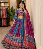Blueish & Purple Navratri Lehenga Choli With Dupatta
