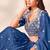 Royal Blue Silk Blend Semi Stitced Lehenga Choli with Thread & Sequence Work