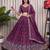 Mauve Silk Blend Semi Stitced Lehenga Choli with Thread & Sequence Work
