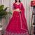 Pink Silk Blend Semi Stitced Lehenga Choli with Thread & Sequence Work