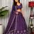 Purple Silk Blend Semi Stitced Lehenga Choli with Thread & Sequence Work
