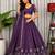 Purple Silk Blend Semi Stitced Lehenga Choli with Thread & Sequence Work