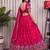 Pink Silk Blend Semi Stitced Lehenga Choli with Thread & Sequence Work