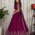 Magenta Silk Blend Semi Stitced Lehenga Choli with Thread & Sequence Work