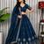 Navy Silk Blend Semi Stitced Lehenga Choli with Thread & Sequence Work