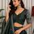 Emerald Silk Blend Semi Stitced Lehenga Choli with Thread & Sequence Work
