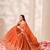 Orange Silk Blend Semi Stitced Lehenga Choli with Thread & Sequence Work