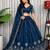 Navy Silk Blend Semi Stitced Lehenga Choli with Thread & Sequence Work
