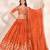 Orange Silk Blend Semi Stitced Lehenga Choli with Thread & Sequence Work