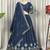 Navy Silk Blend Semi Stitced Lehenga Choli with Thread & Sequence Work