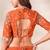Orange Silk Blend Semi Stitced Lehenga Choli with Thread & Sequence Work