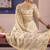 off white zari tissue heavy embroidery designer saree
