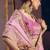 baby pink zari tissue heavy embroidery designer saree