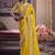 yellow tissue heavy embroidery designer saree