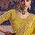 yellow tissue heavy embroidery designer saree