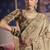 beige tissue heavy embroidery designer saree