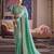 turquoise  tissue heavy embroidery designer saree