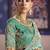 turquoise  tissue heavy embroidery designer saree