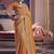 orange tissue heavy embroidery designer saree