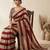 Maroon Color Hand Aari Work With Real Handwork Gold Mirror Work Silk Blend Saree