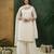 Offwhite art silk embroidery sequence work kurta palazzo dupatta set