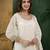 Offwhite art silk embroidery sequence work kurta palazzo dupatta set