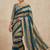 Blue Color Hand Aari Work With Real Handwork Gold Mirror Work Silk Blend Saree