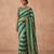 Green Color Hand Aari Work With Real Handwork Gold Mirror Work Silk Blend Saree