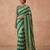 Green Color Hand Aari Work With Real Handwork Gold Mirror Work Silk Blend Saree