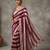 Wine Color Hand Aari Work With Real Handwork Gold Mirror Work Silk Blend Saree