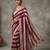 Wine Color Hand Aari Work With Real Handwork Gold Mirror Work Silk Blend Saree