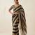 Black Color Hand Aari Work With Real Handwork Gold Mirror Work Silk Blend Saree