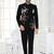 Black embroidered bandhgala suit for mens