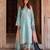 Sky-blue rayon embroidered kurta set
