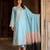 Sky-blue rayon embroidered kurta set