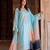 Sky-blue rayon embroidered kurta set