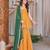 Dark-yellow faux georgette printed palazzo set
